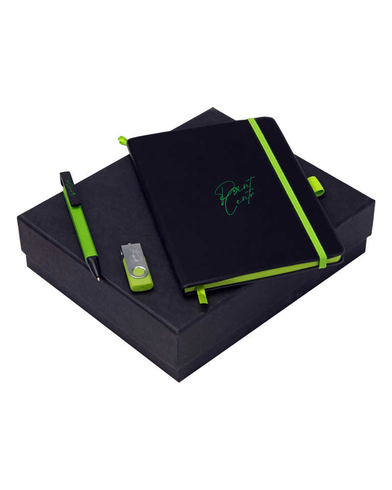 Подарочный набор «Q-edge» с флешкой, ручкой-подставкой и блокнотом А5